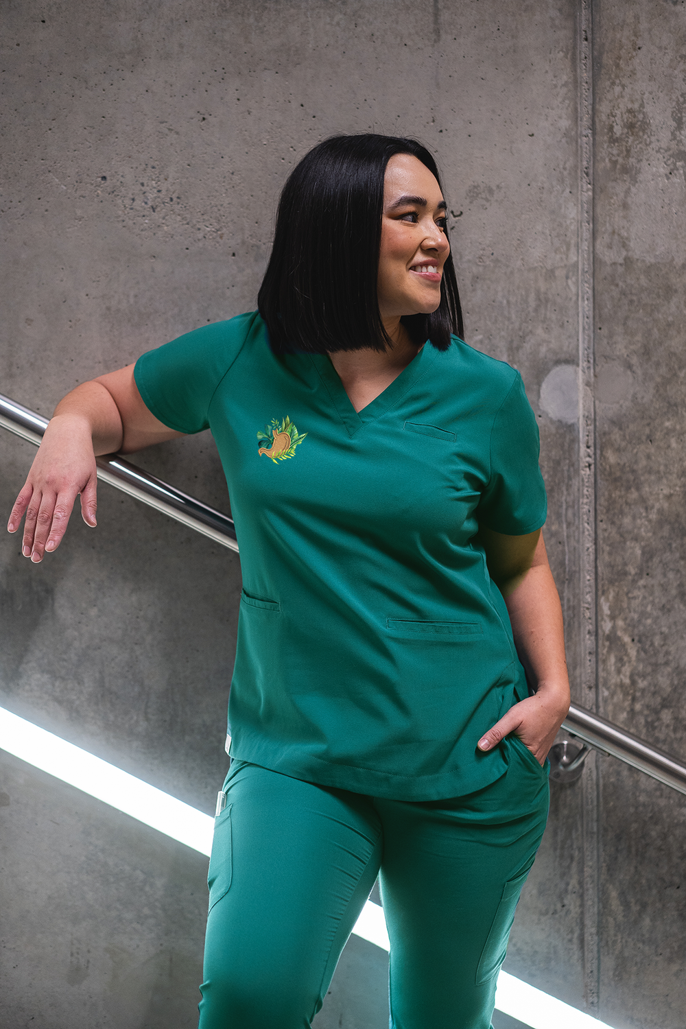 Botanical Anatomy- Rosa Scrub Top