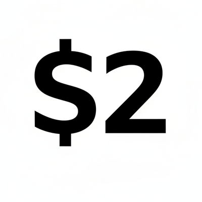 Just simple text saying: $2