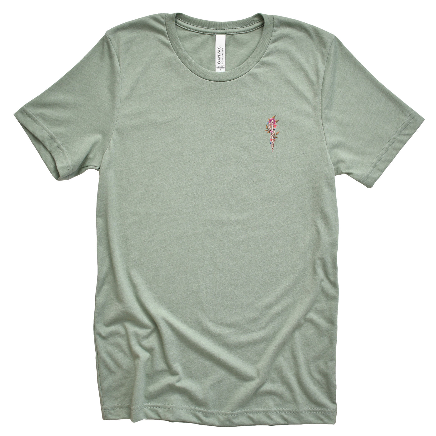 Rod of Asclepius Floral Sketch - Shirt