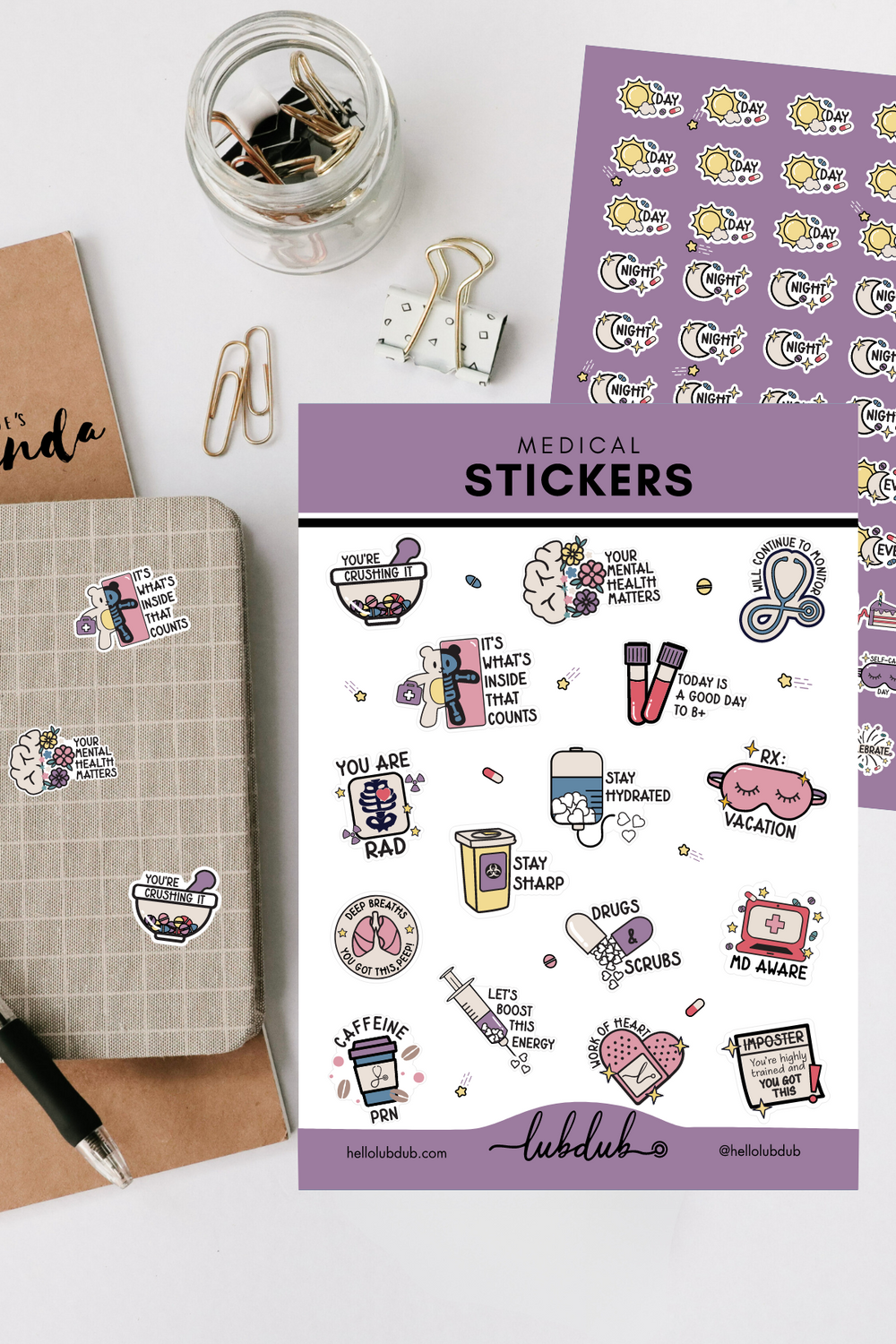 Multipurpose and Shift Planning Sticker Pack - Lubdub Apparel