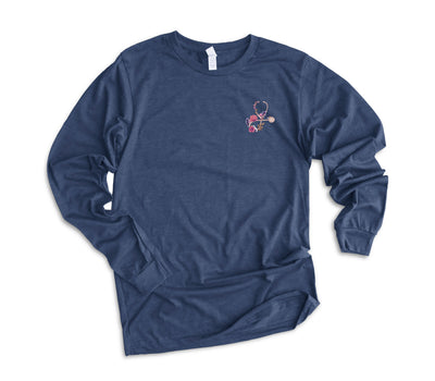 Stethoscope Floral Sketch - Long Sleeve