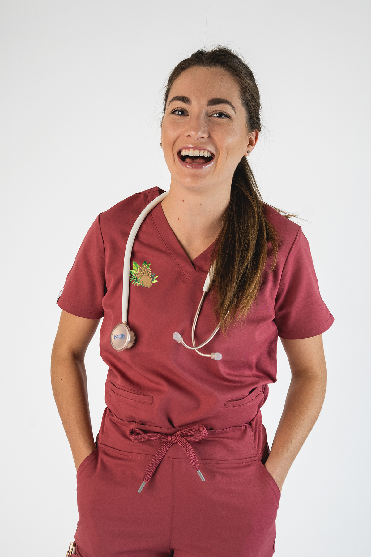 Botanical Anatomy- Rosa Scrub Top - Lubdub Apparel