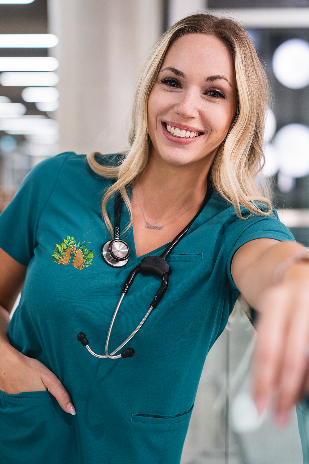 Botanical Anatomy- Rosa Scrub Top