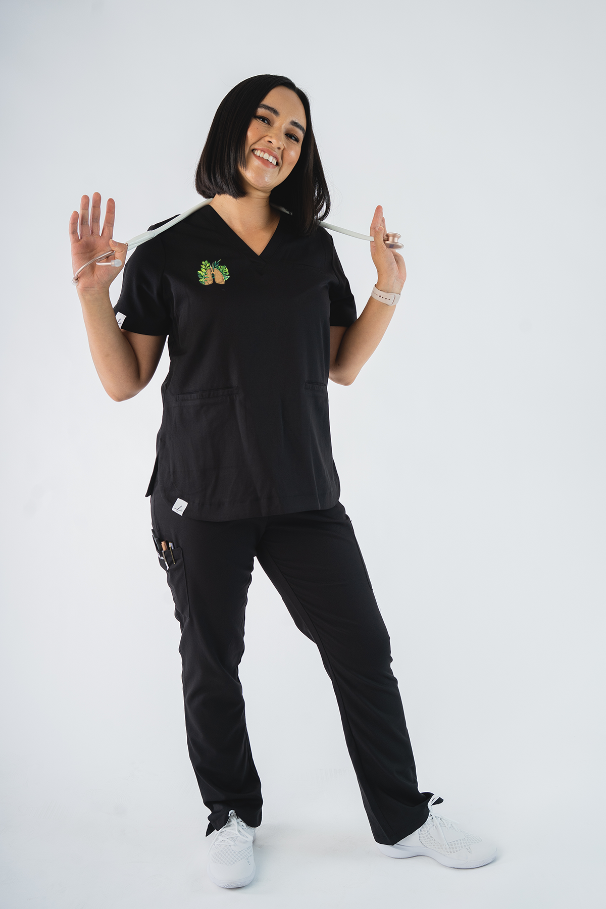 Botanical Anatomy- Rosa Scrub Top - Lubdub Apparel