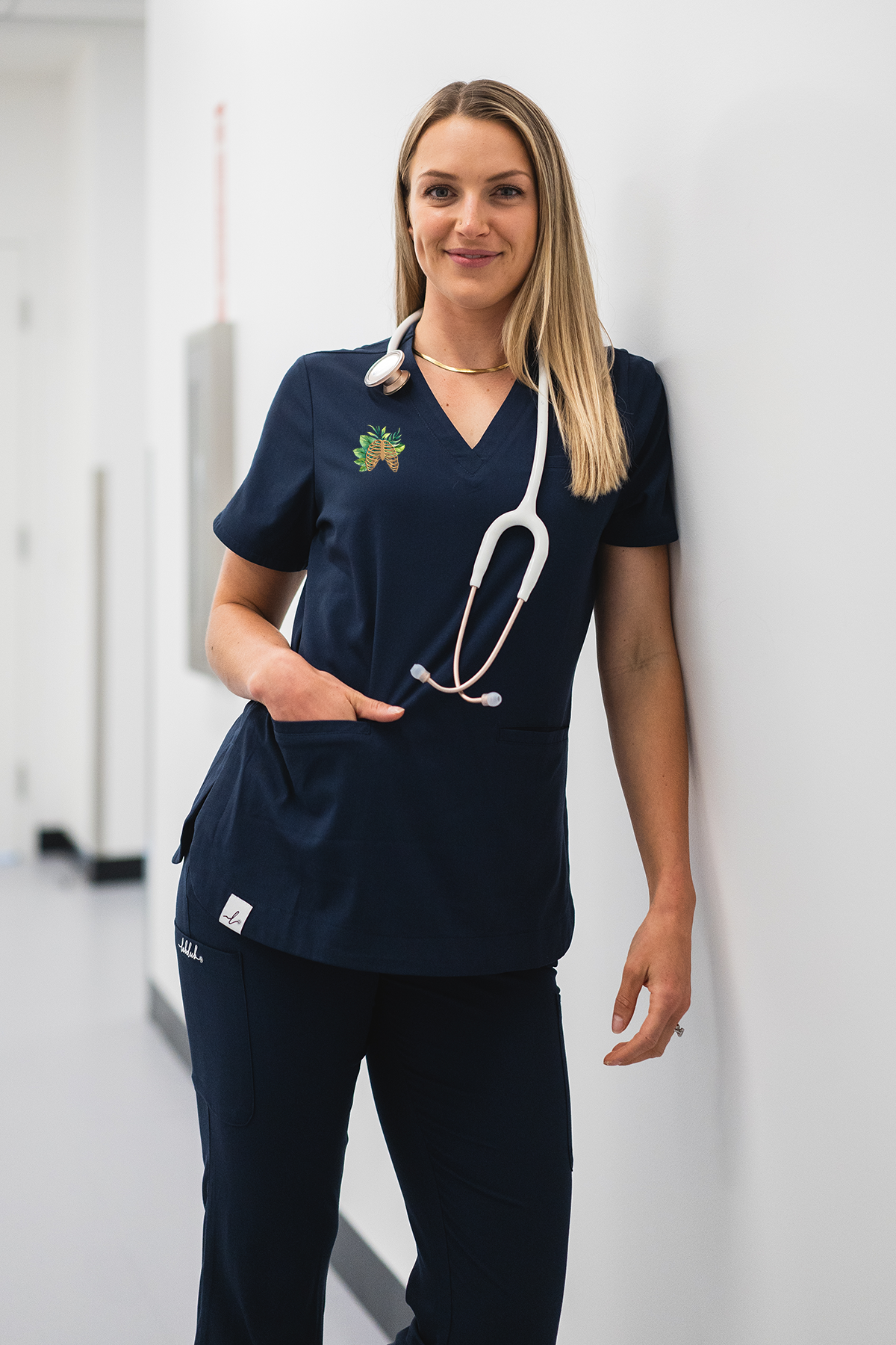 Botanical Anatomy- Rosa Scrub Top - Lubdub Apparel