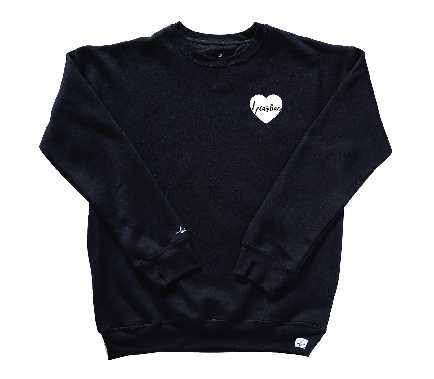 Cardiac ECG Heart - Pocketed Crew Sweatshirt