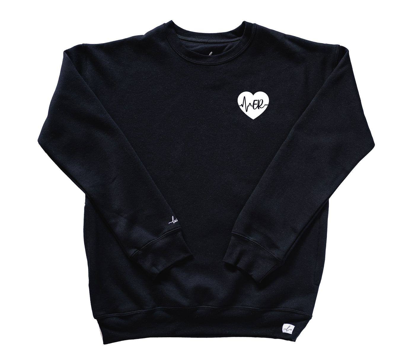 ER ECG Heart - Pocketed Crew Sweatshirt