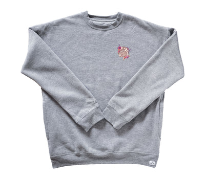 GI Tract Floral Sketch - Pocketed Crew Sweatshirt