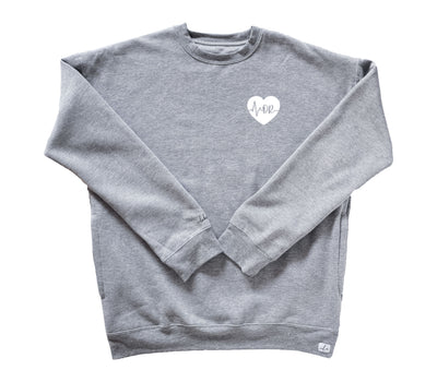 OR ECG Heart - Pocketed Crew Sweatshirt