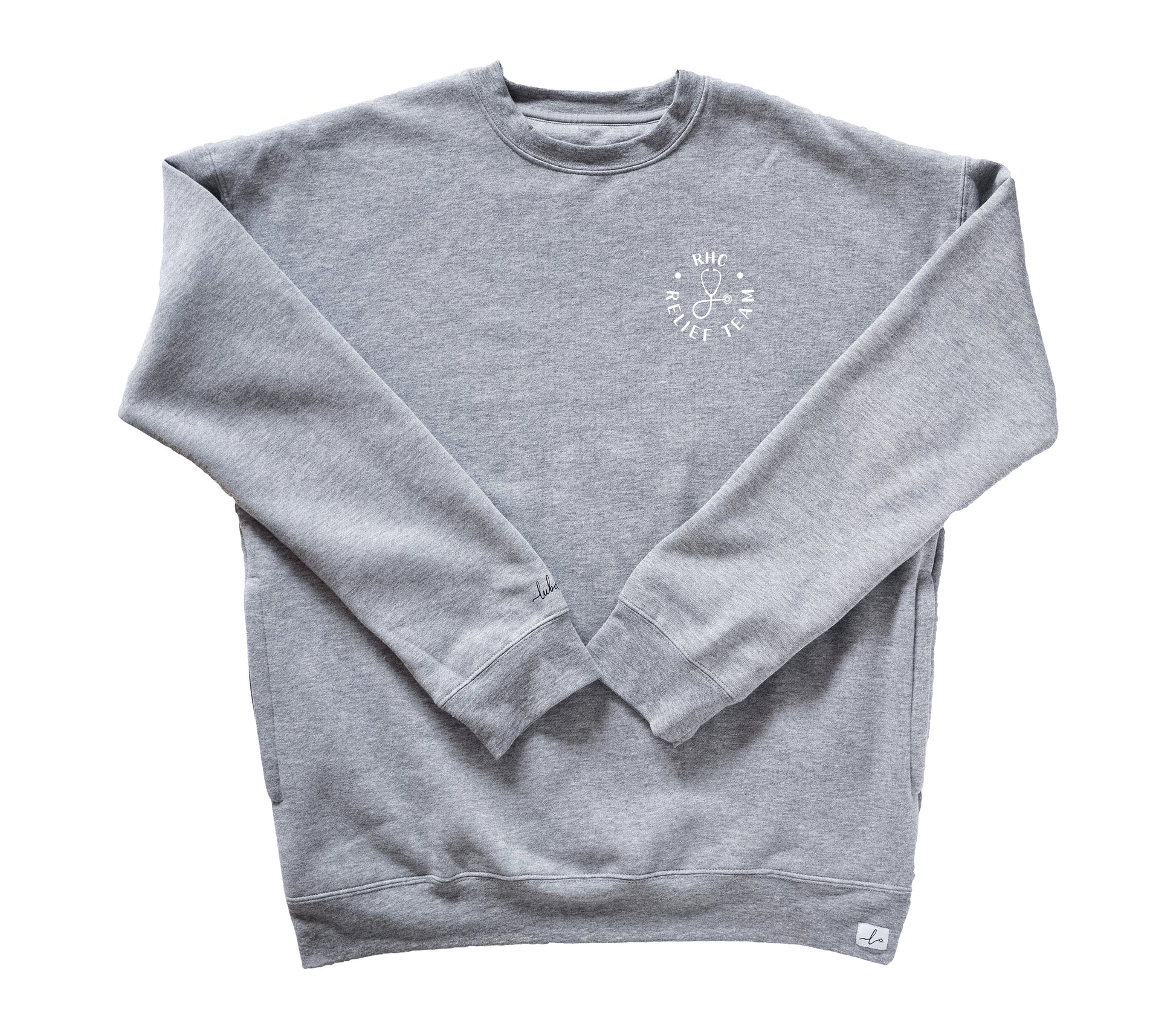 Riverview Health Centre Relief Team - Pocketed Crew Sweatshirt - Lubdub Apparel