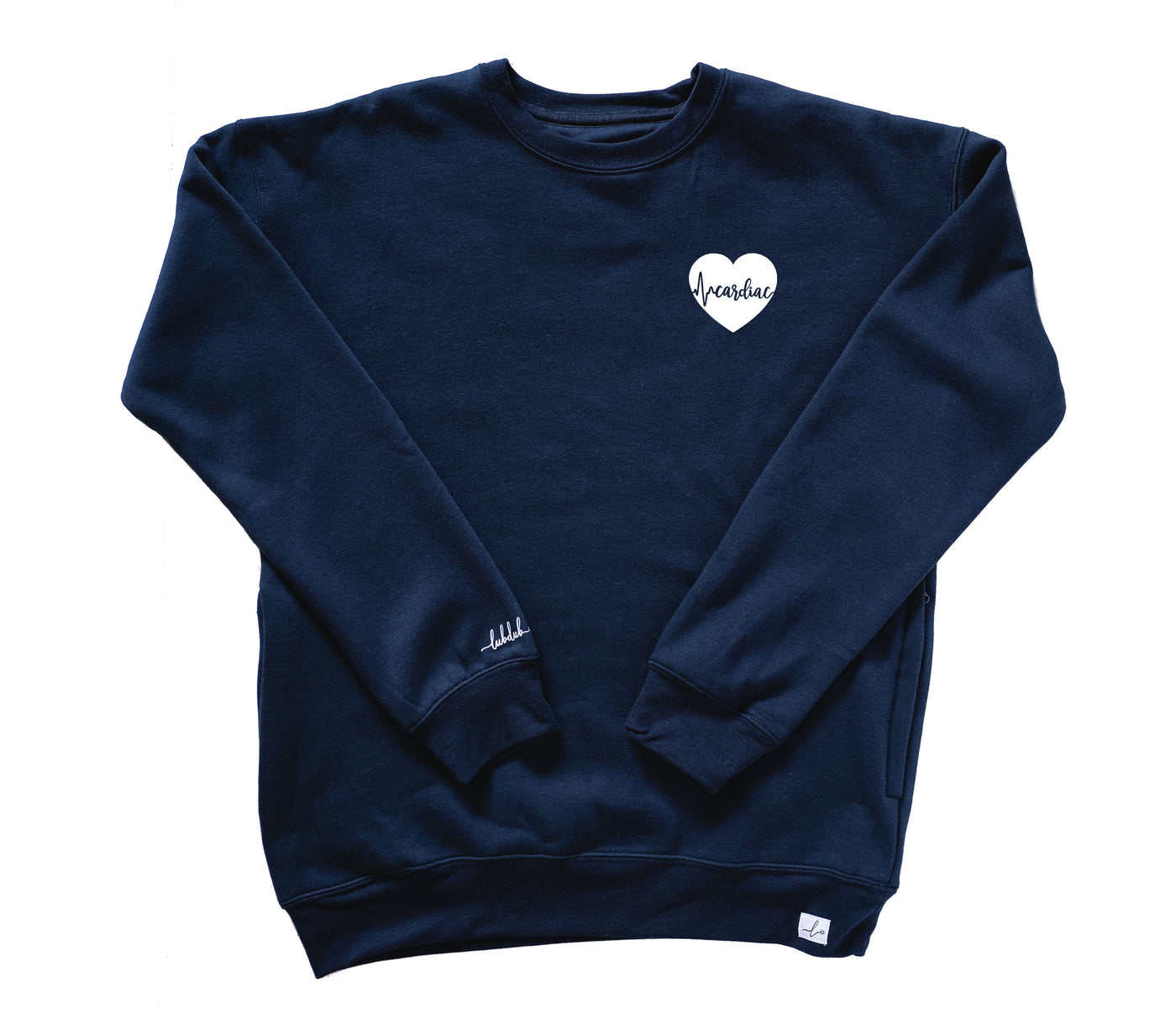 Cardiac ECG Heart - Pocketed Crew Sweatshirt