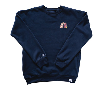 Lungs Floral Sketch - Pocketed Crew Sweatshirt