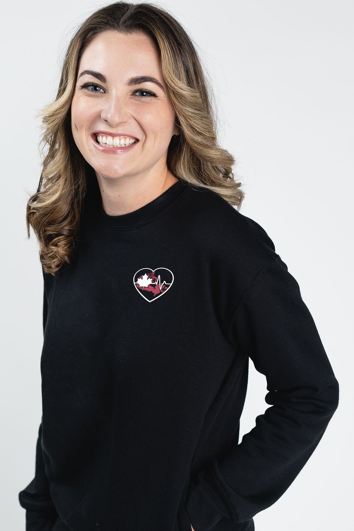 Canada ECG Heart - Pocketed Crew Sweatshirt