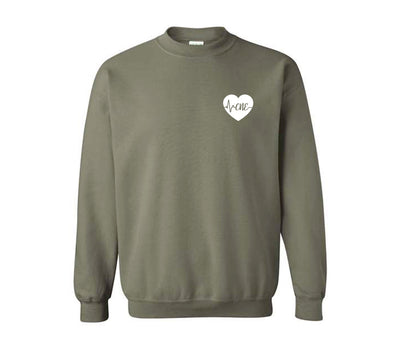 CNE ECG Heart - Non-Pocketed Crew Sweatshirt