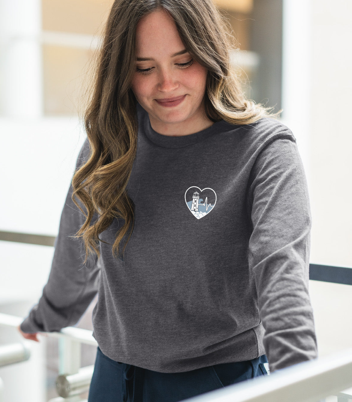 Across Canada ECG Heart - Elevated Shift Long Sleeve