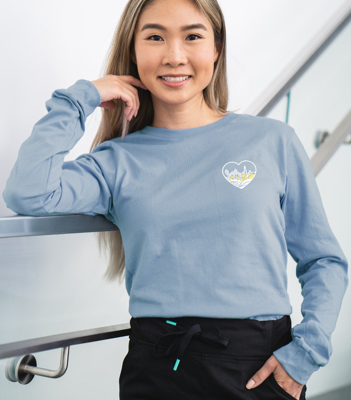 Across Canada ECG Heart - Elevated Shift Long Sleeve
