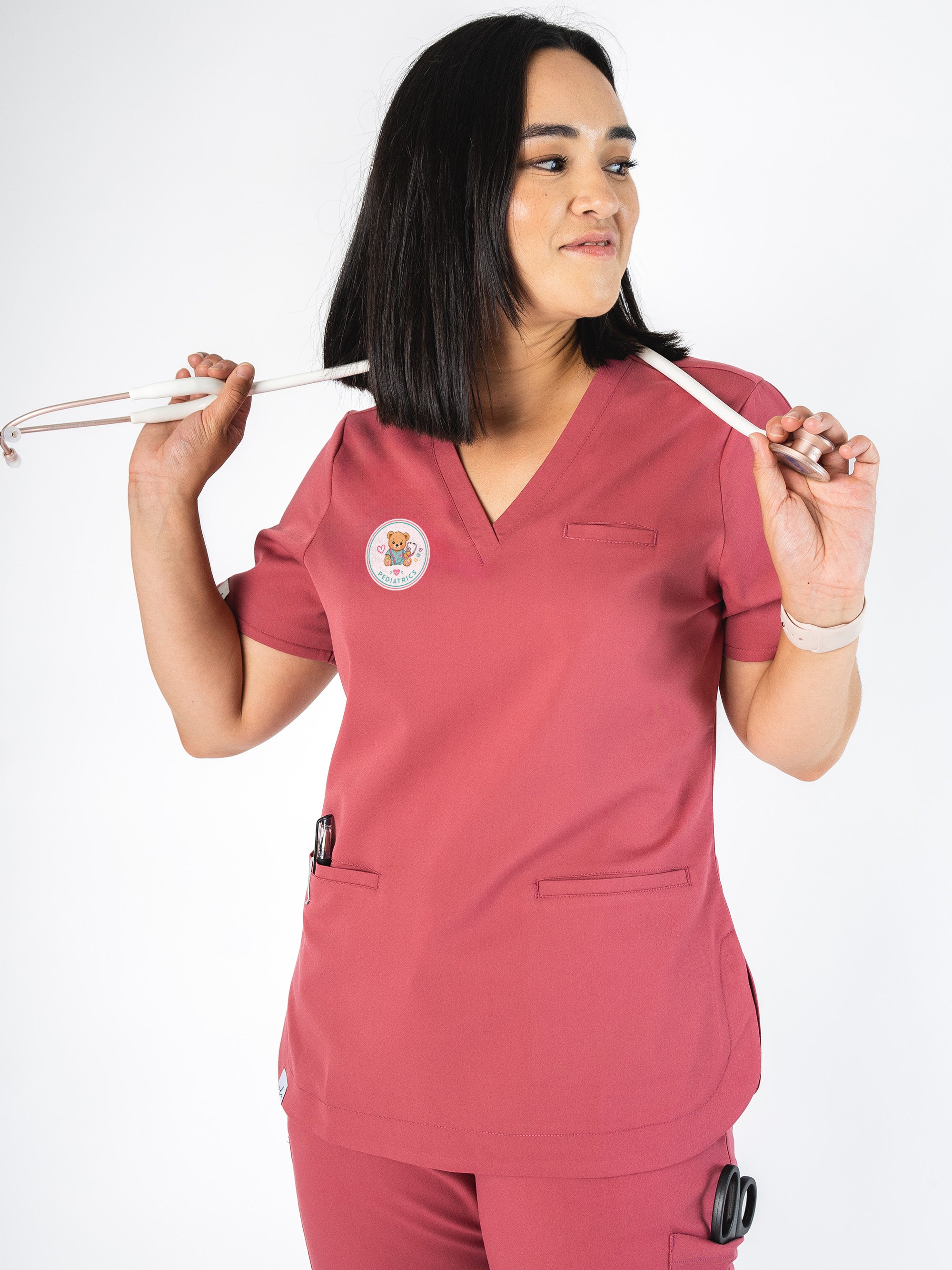 Stanton Hospital Yellowknife - Pediatrics - Rosa Scrub Top