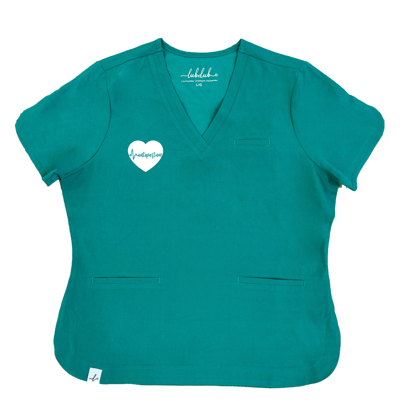 Antepartum ECG Heart - Rosa Scrub Top