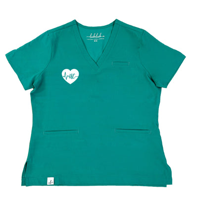 Unit Clerk ECG Heart - Codi Scrub Top