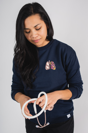 Floral Sketch - Pocketed Crew Sweatshirt