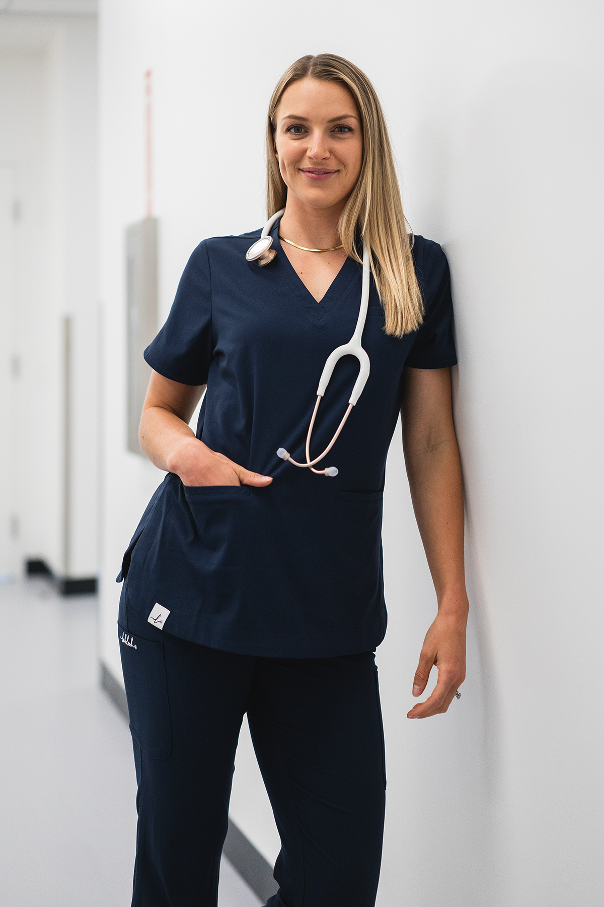 Rosa Scalloped Scrub Top - Lubdub Apparel