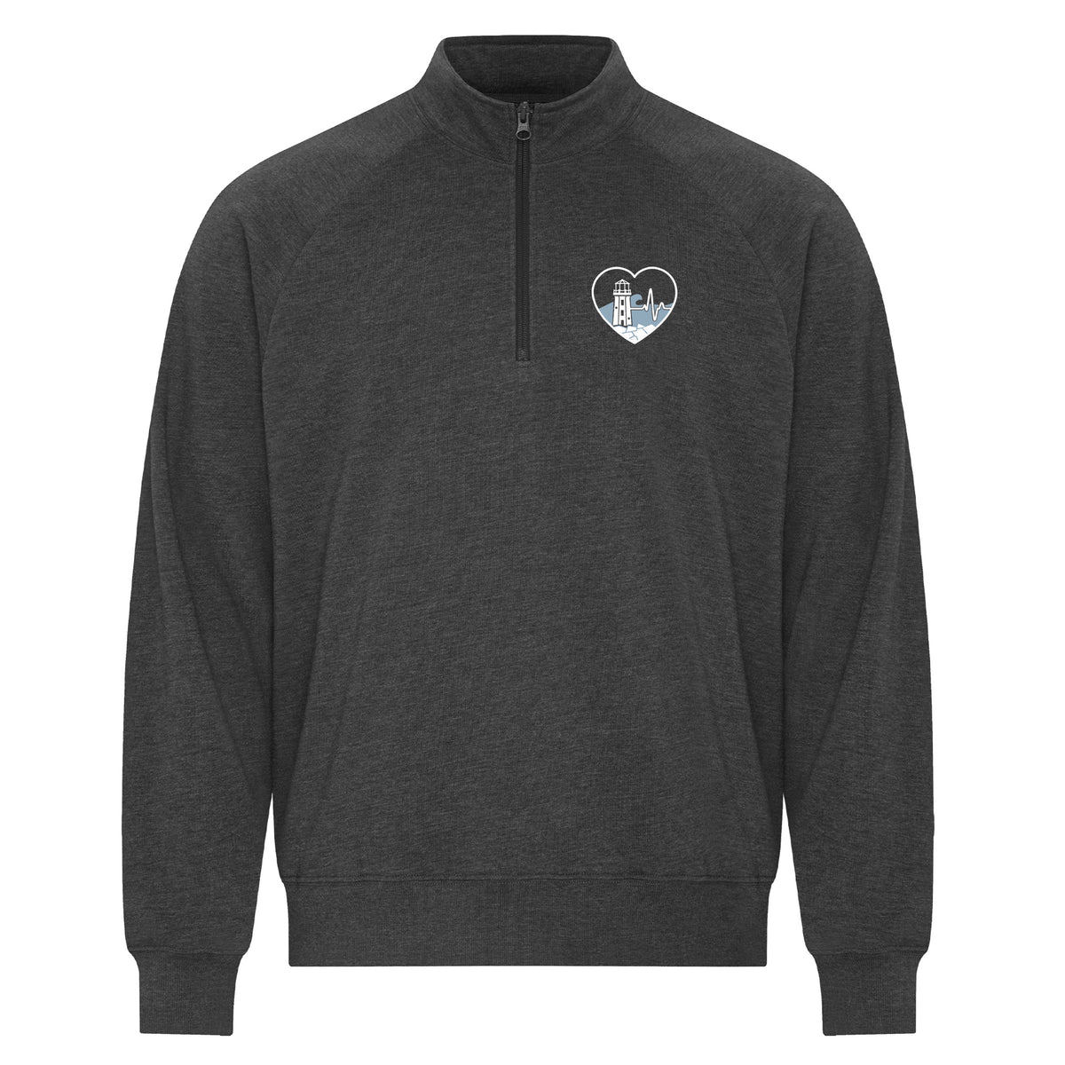 Across Canada ECG Heart - Featherweight 1/4 Zip Sweatshirt