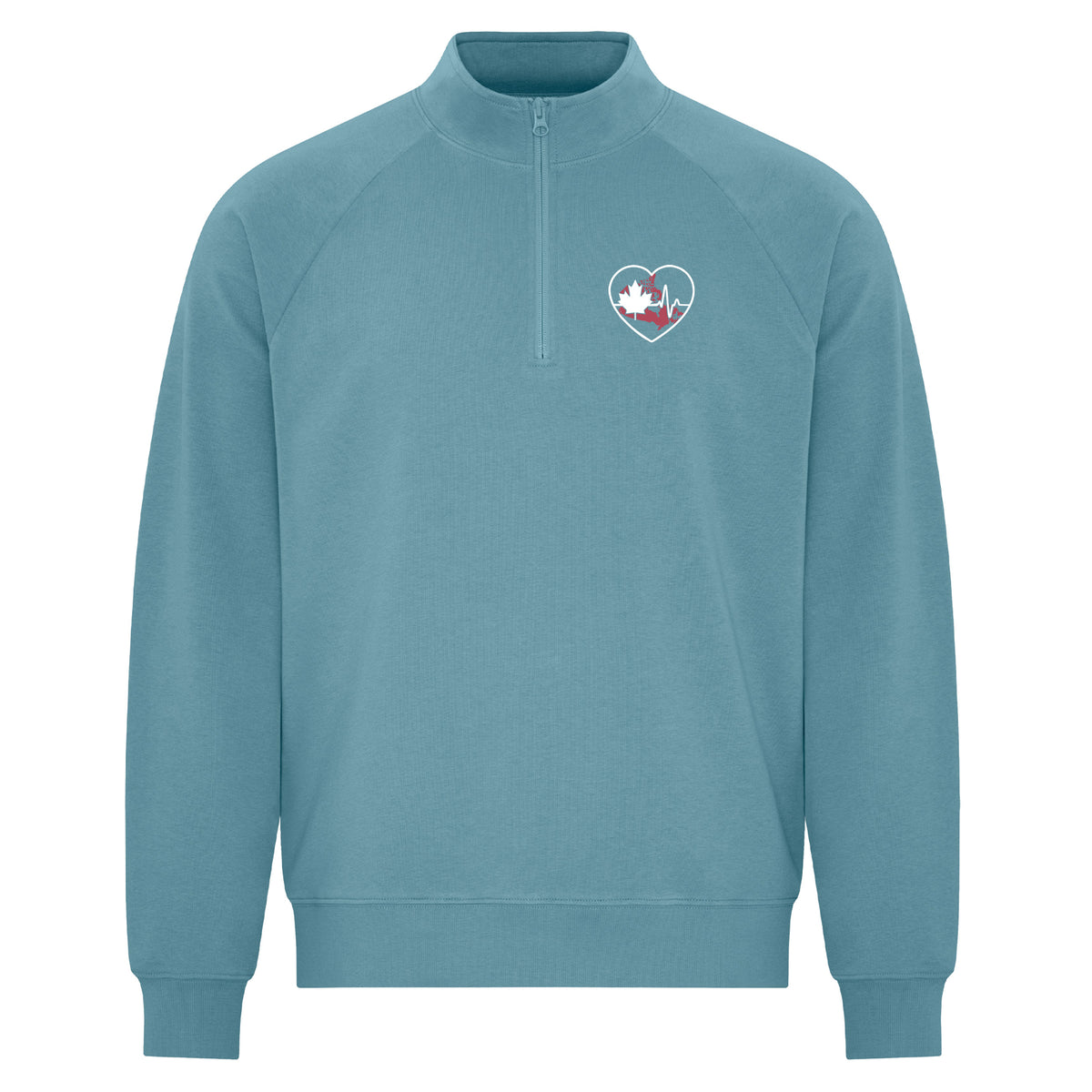 Across Canada ECG Heart - Featherweight 1/4 Zip Sweatshirt