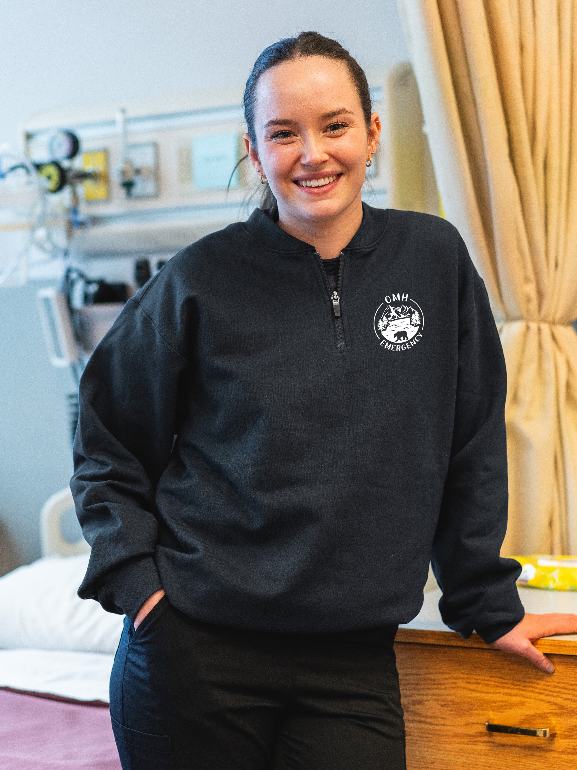 100 Mile Hospital Emergency - SoftTouch 1/4 Zip Sweatshirt