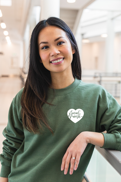 Social Work ECG Heart - Non-Pocketed Crew Sweatshirt