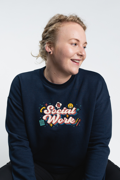 Social Work Retro - Pocketed Crew Sweatshirt