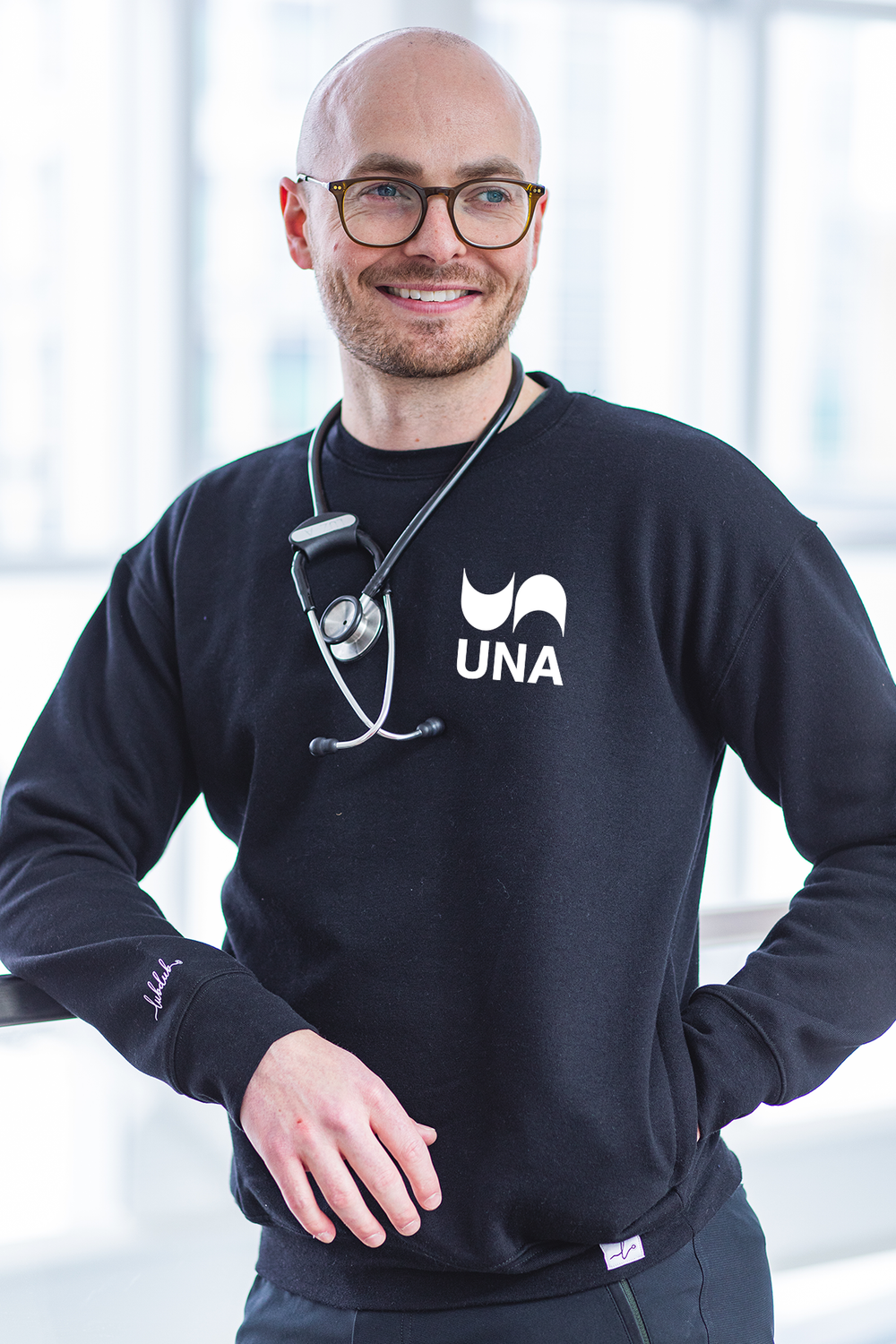 UNA Official Logo - Pocketed Crew Sweatshirt