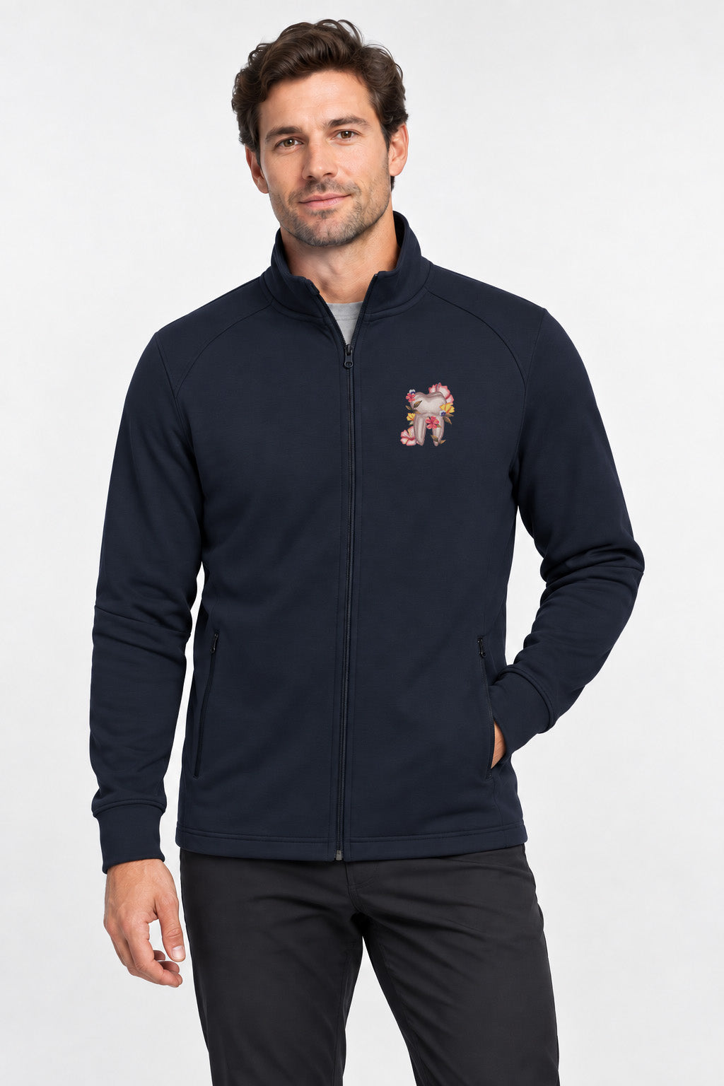 Floral Sketch - Men's Performance Warm-up Jacket