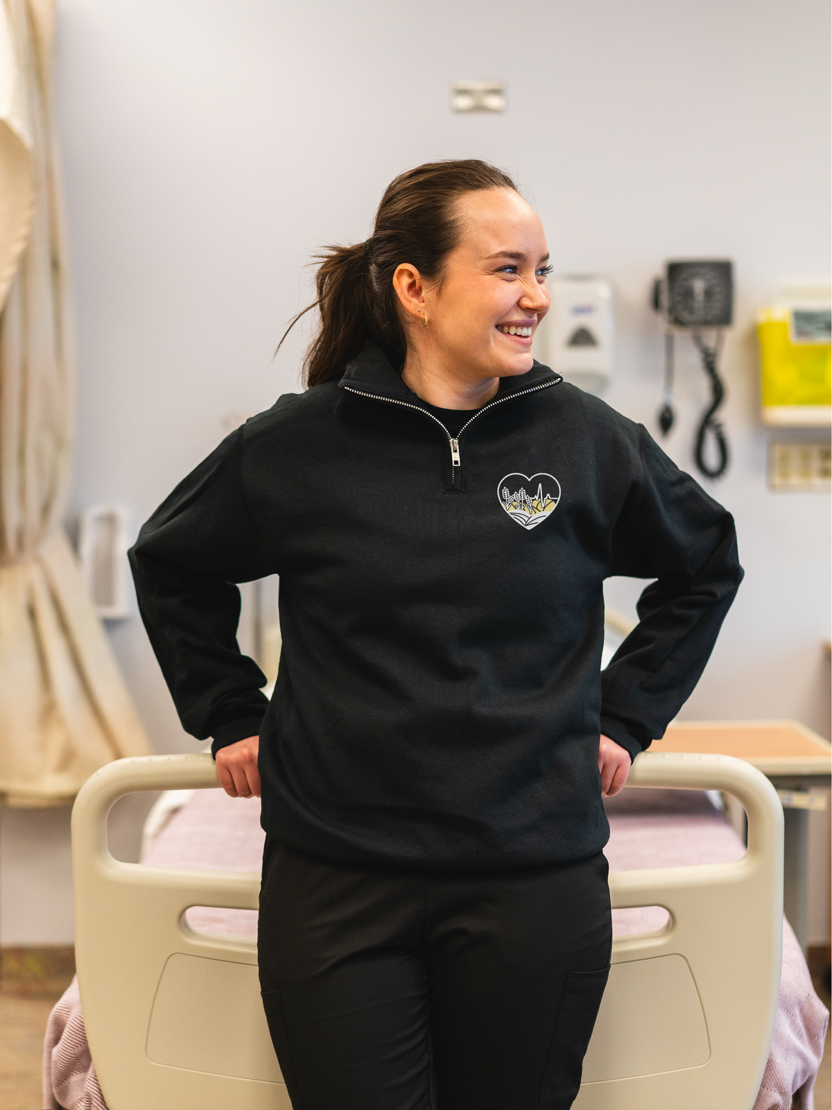 Across Canada ECG Heart - Elevate 1/4 Zip Sweatshirt