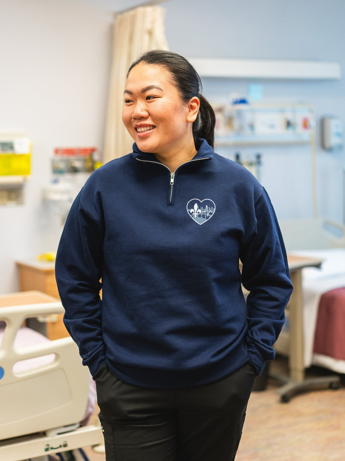 Across Canada ECG Heart - Elevate 1/4 Zip Sweatshirt