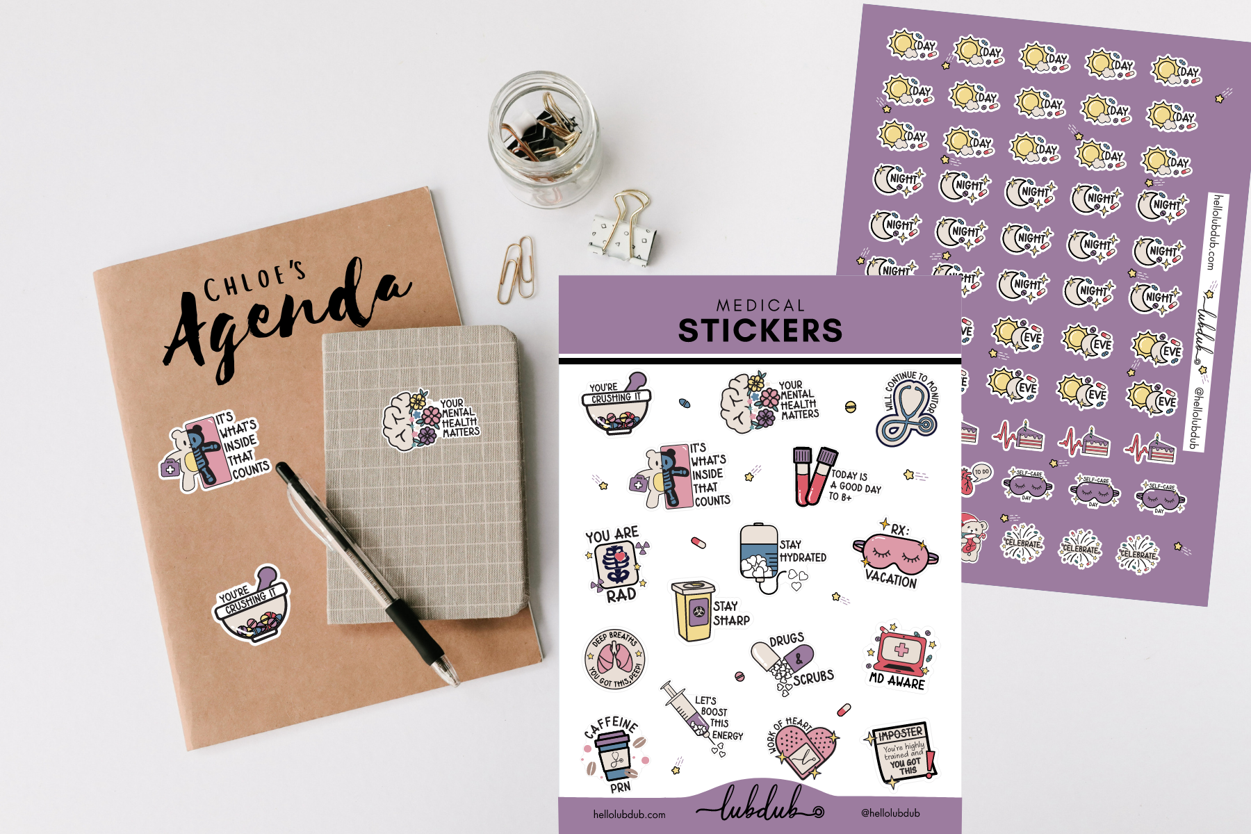 Multipurpose and Shift Planning Sticker Pack - Lubdub Apparel