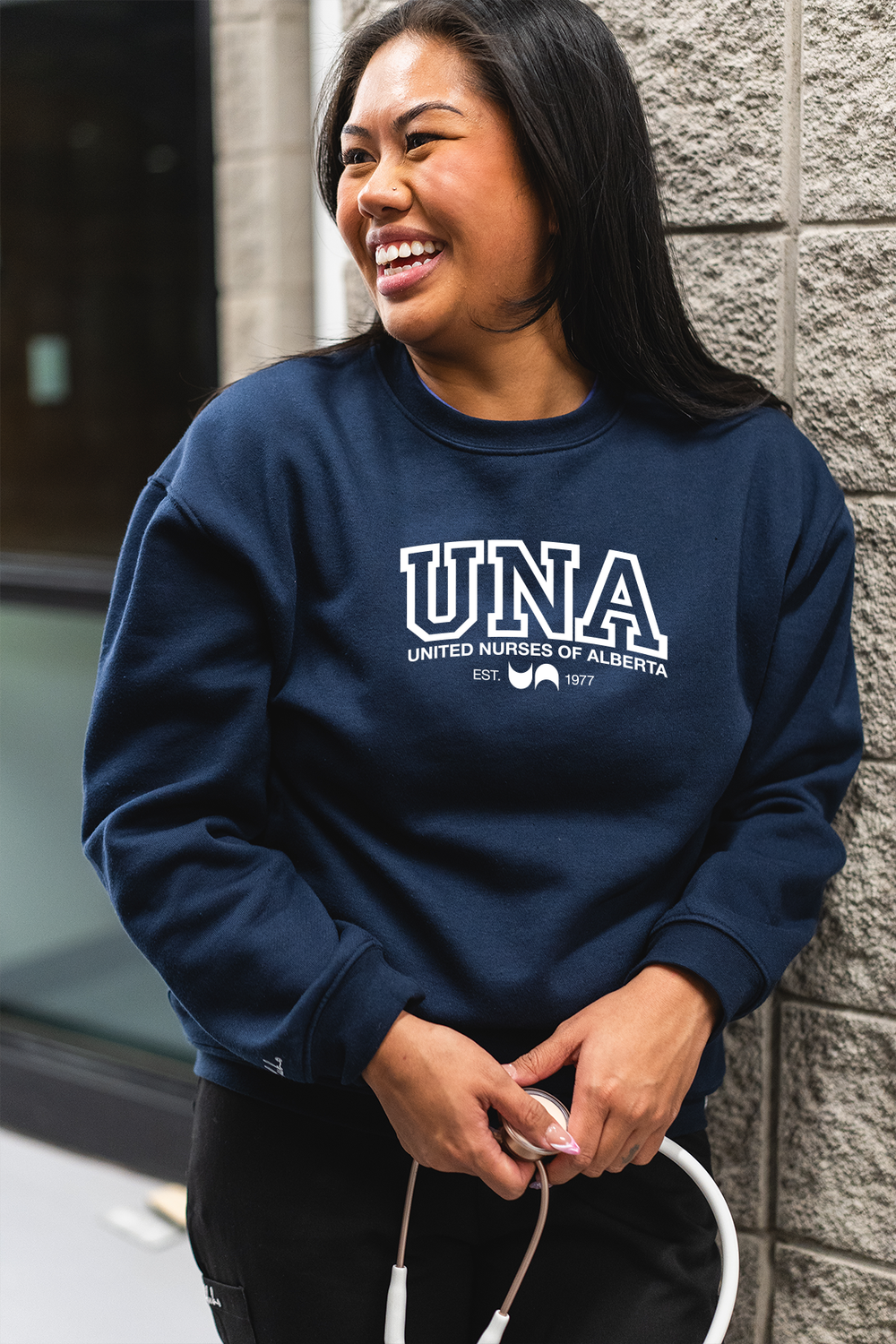 UNA Varsity  - Pocketed Crew Sweatshirt