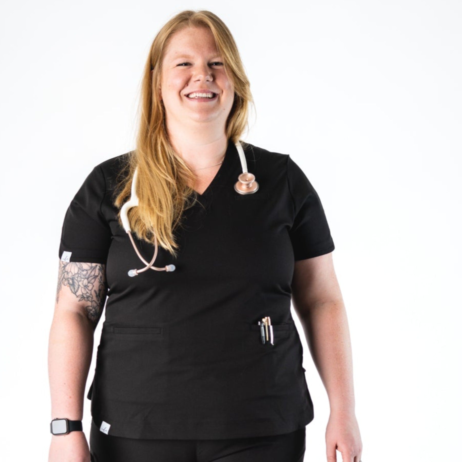 Rosa Black Scrub Top
