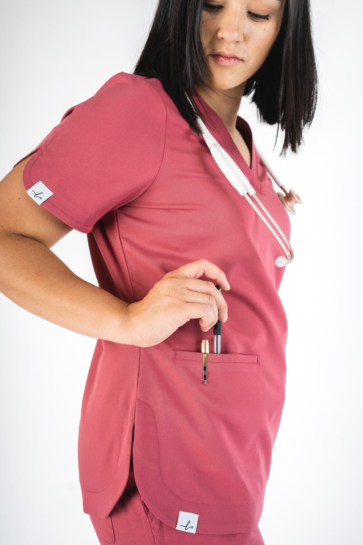 Rosa Scalloped Scrub Top - Lubdub Apparel