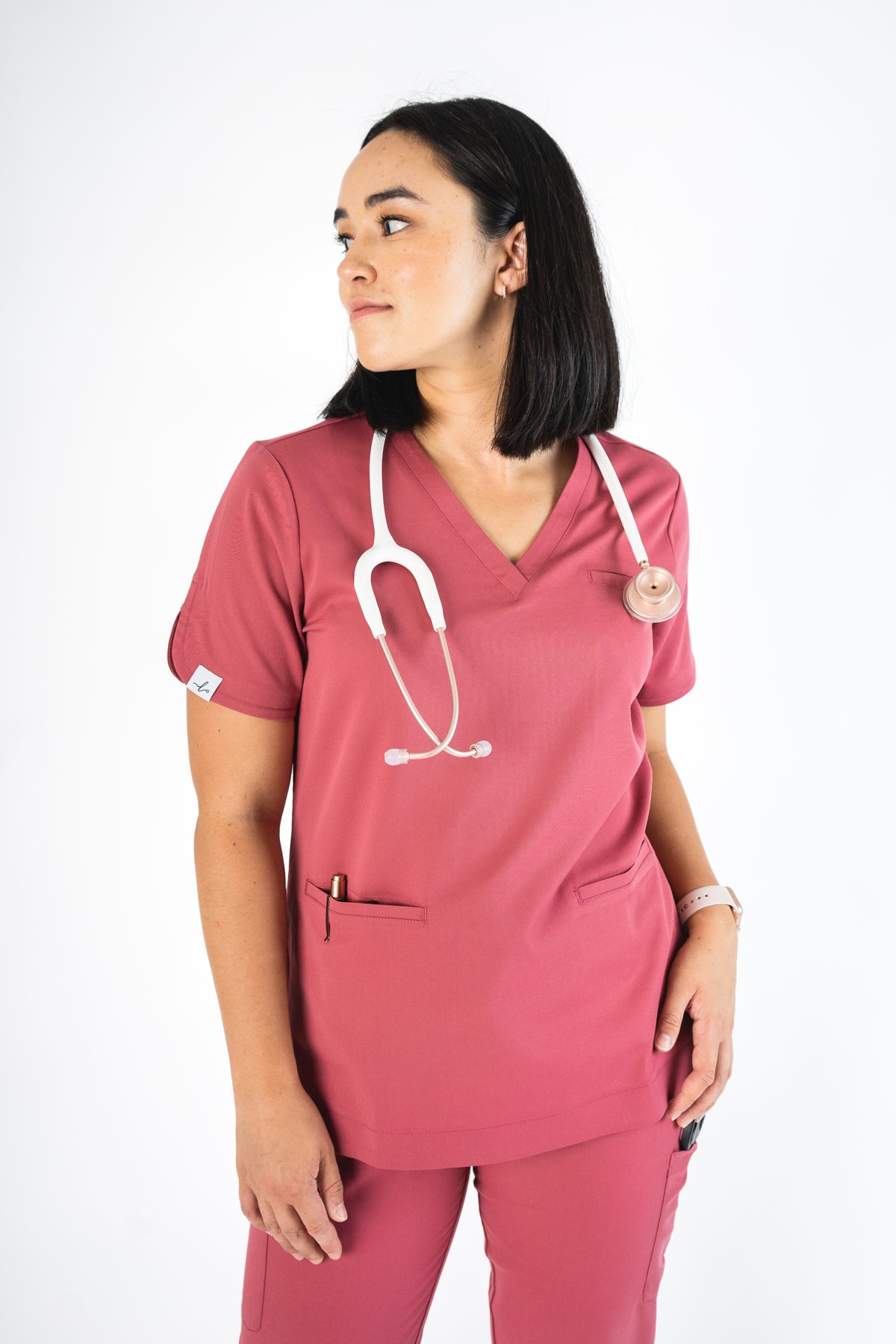 Rosa Scalloped Scrub Top - Lubdub Apparel