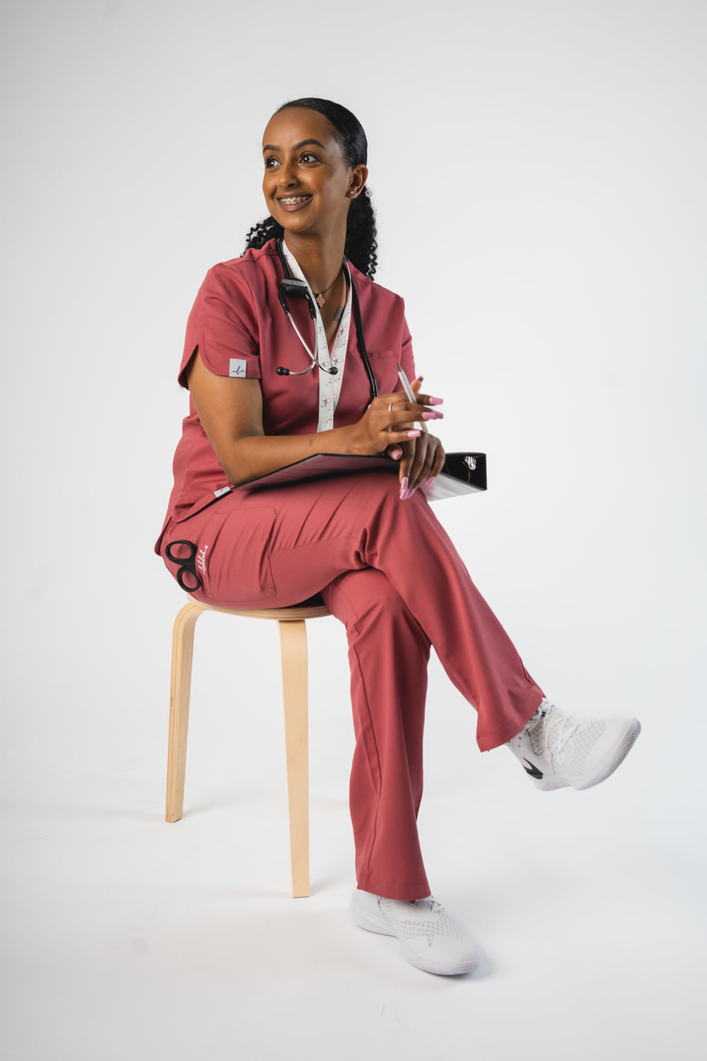 Rosa Scalloped Scrub Top - Lubdub Apparel