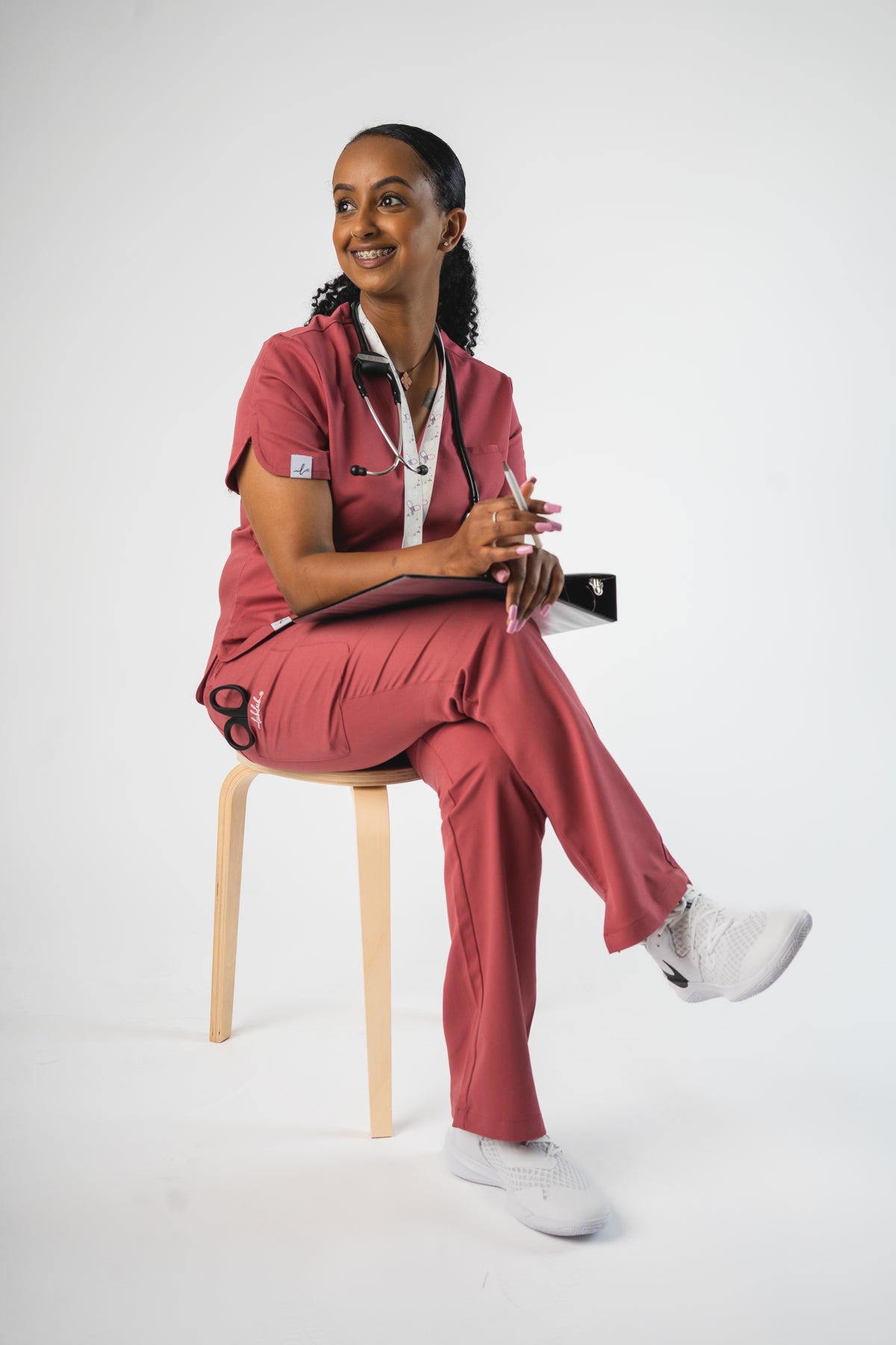 Rosa Scalloped Scrub Top - Lubdub Apparel